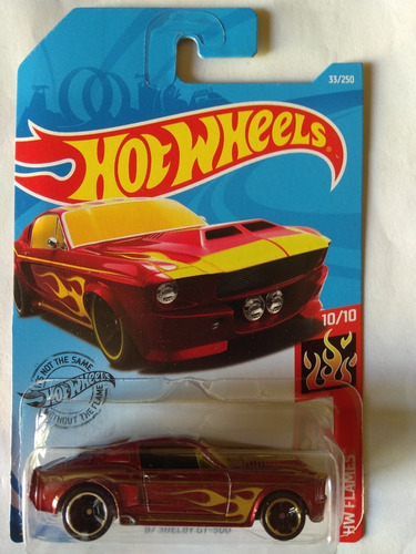 Hot Wheels 67 Shelby Gt-500 Flames Rojo Mu3