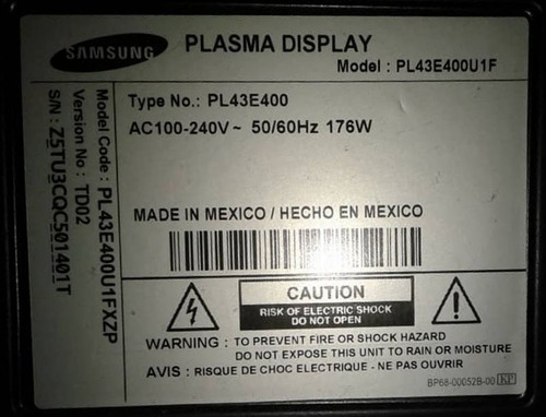 Imagen 2 de 5 de Televisor Samsung 43 Plasma Con Obsequio