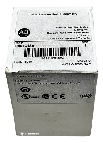 Allen-bradley 800t-j2a Selector Switch 800t Pb