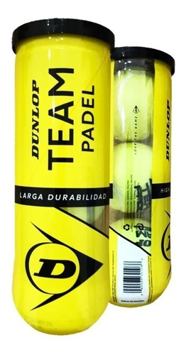 Imagen 4 de 8 de Tubo Pelotas Padel Dunlop Pro X3 Paddle Tenis Larga Duracion