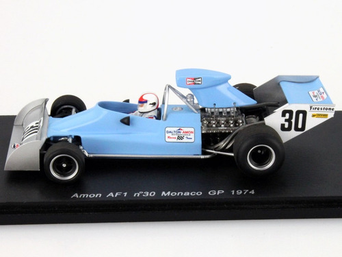 1/43 Spark Chris Amon Af1 Ford Cosworth F1 1974 Mônaco Gp Azul-celeste