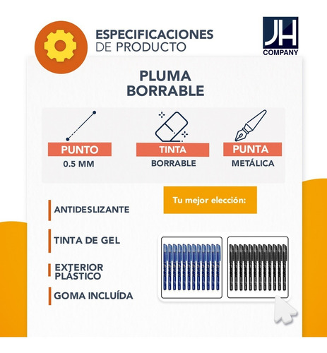 Imagen 7 de 7 de Set 12 Plumas Gel Punto 0.5 Mm Borrable Friccion C72-078