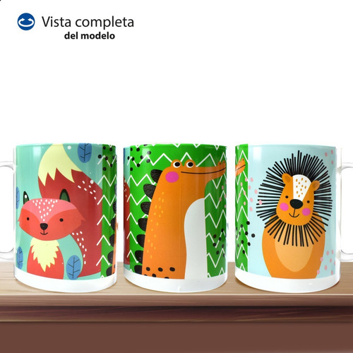 Imagen 3 de 7 de Taza Plastica Con Plato Infantil Personajes Animados Set