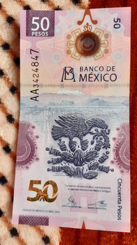 Billete De 50 Ajolote Serie Aa