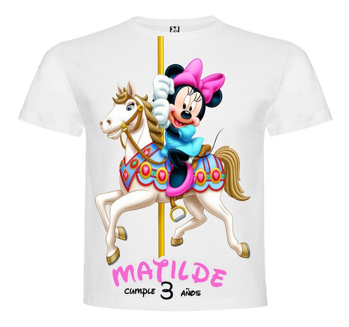 Polera Estampada Niña Cumpleaños Minnie Mouse Diseño 5