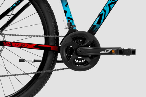 Bicicleta Slp Mtb 10 Pro 2025 Aluminio R29 Shimano 21v Color Negro/Rojo/Blanco/Azul Tamaño del cuadro 18