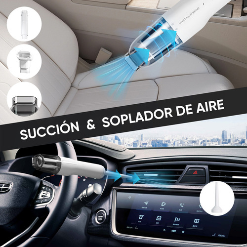 Aspiradora Inalámbrica ST XCQ-02 Portátil De Mano Para Auto Mini Automovil Carros 18kpa Con 2 Filtros Hepa Metálico Air Dusters Vacuum Cleaner Accesorios Aspiradora Color Blanco