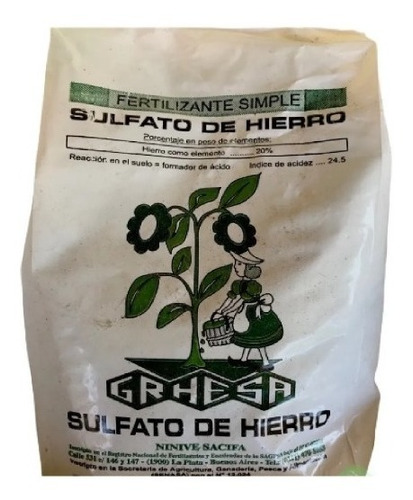 Sulfato De Hierro Grhesa 500gr Fertz. Cristalizado