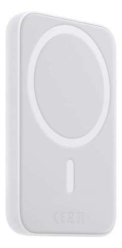 Cargador Inalámbrico Magnético Compatible Con iPhone Magsafe 5.000mah Bateria Externa Power Bank Portátil Color Blanco