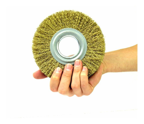 Escova Aco Brasfort Circular Moto Esmeril Latonada 6x1 Cor Dourado