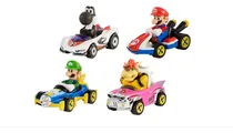 Comprar Hot Wheels Mariokart Pack 4 Mario Bowser Luigi Black Yoshi Rojo