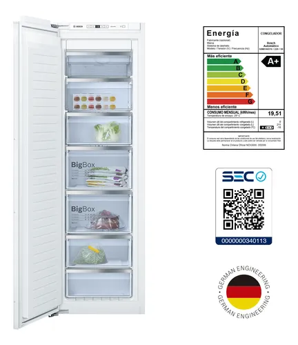 Congelador Integrable Inverter No Frost Bosch 211lts