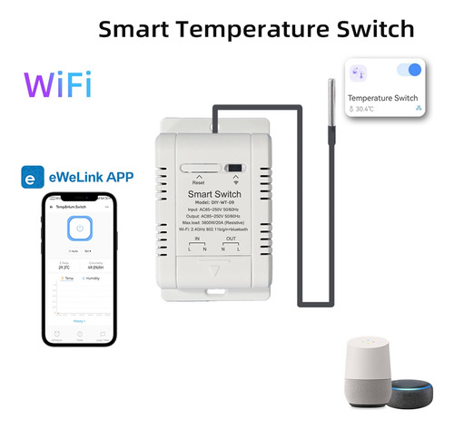 Para Interruptor De Temperatura N8 Wifi Con Sensor De 1 M