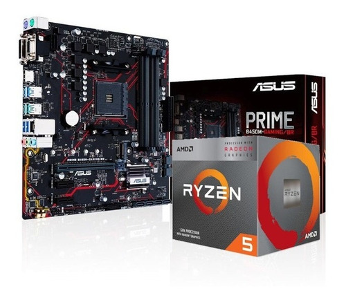 Kit Processador Amd Ryzen 5 3400g Asus Prime B450m-g