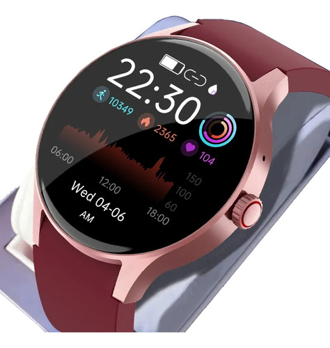 Reloj Inteligente Mujer Smartwatch Blood Sugar Llamada Ip68 Color De La Malla Red Silicona