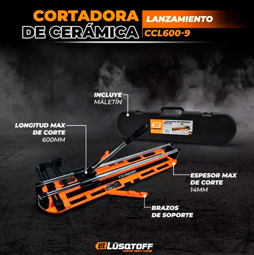 Cortadora De Ceramica Lusqtoff 600mm 60cm Con Maletín