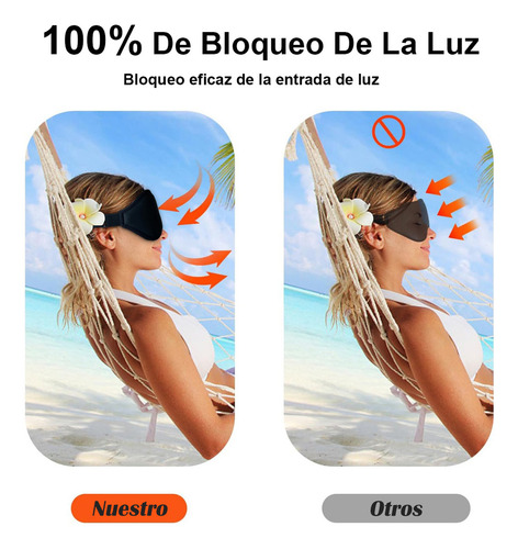 Hanerdun 2pcz 3d Antifaces Para Dormir Antifas Para Dormir Cómodo Transpirable Color Negro/Rosa Liso