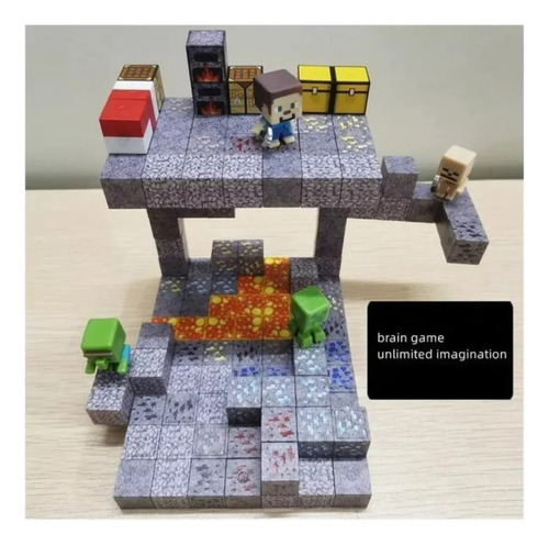 Bloque Construcción Magnético De Juguete Minecraft,80