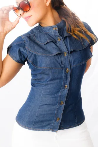 Blusa Casual En Mezclilla De Algod n By Zoly Modcam 01zl 2