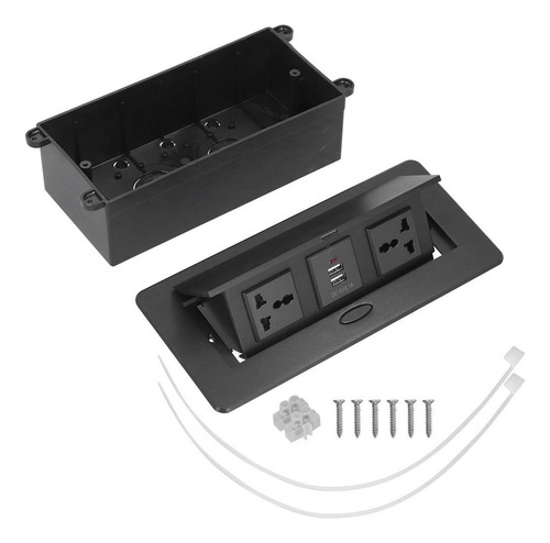 . Enchufe Emergente De Mesa Doble Toma De Corriente Usb Hub