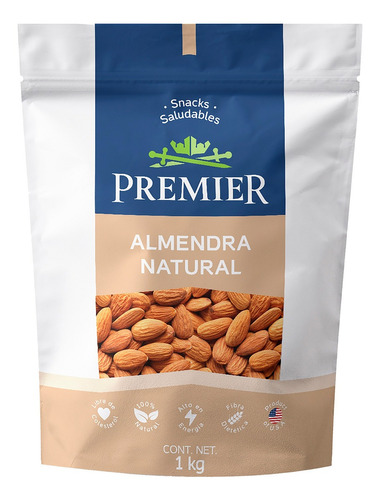 Almendra natural 1kg Premier premium almonds