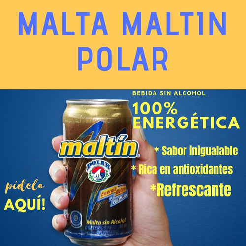 Malta Maltin Polar   Por Caja De 24 Unidades 355 Ml