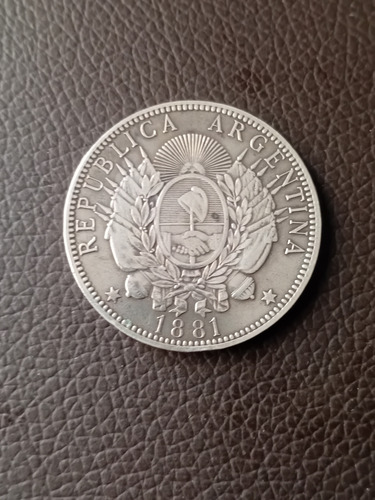 Argentina 1881 1 Peso Plata Patacon En Capsula (Usado)