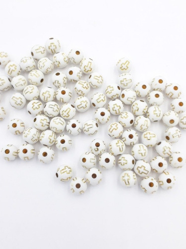 Pérola Decorada C/cruz 8mm 100gr 360pçs Para Terço