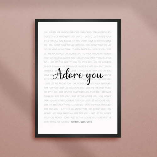 Poster Letras De Canciones Personalizado Imprimible Amor