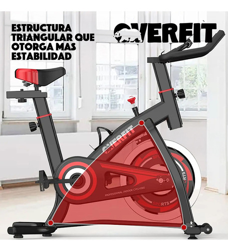 Bicicleta De Spinning Estática Pro Overfit Fitness Gym