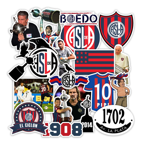 Stickers San Lorenzo 25 Unidades 4x4 Cm Pvc Plastificados