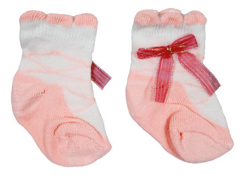 Waa Calceta Tin Para Bebes Estampados Con Moño Colores 12pzs