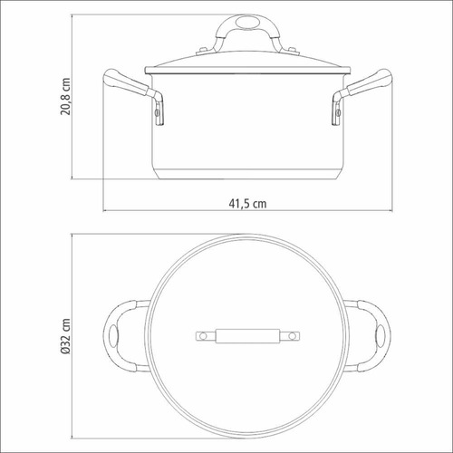 Caçarola Tramontina Inox Fundo Triplo Solar Silicone 30cm Cor Aço inox