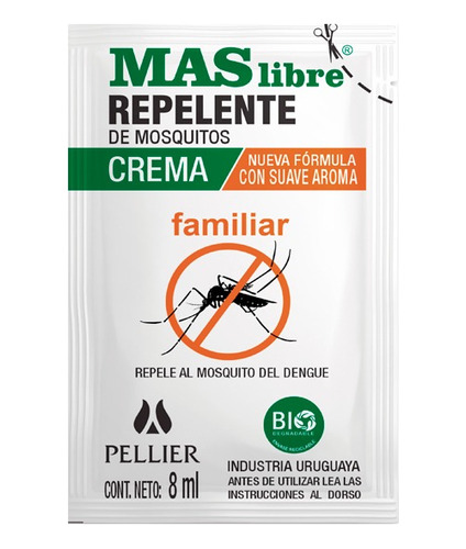 Repelente Crema Mosquitos Caja 24 Sachets De 8ml Apto Bebes 