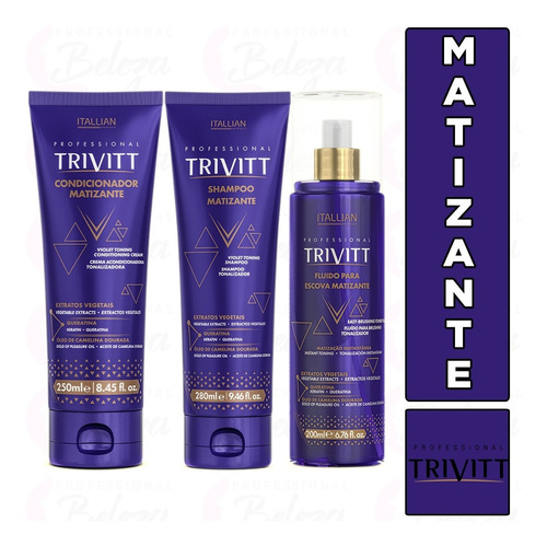 Kit Matizante Itallian Trivitt Shampoo Condicionador Fluido