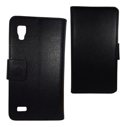 LG L9 Funda Cartera Flip Cover Tarjetas Broche Negro