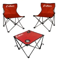 Comprar Set Sillas Director Mesa Plegables Playa Pesca Camping 110kg Color Rojo