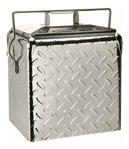 Creative Outdoor Retro 13l Cooler, Metallic Diamond Plate