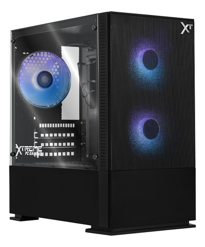 Gabinete Gamer Xtreme Pc Gaming Air Flow Cxtb701bk Mini Torre Micro Atx/itx Fan 3x120mm Mesh Cristal Templado Argb Negro