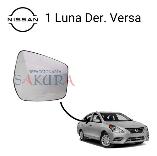 Luna Espejo Retrovisor Acompañante Nissan Versa 2018 Orig