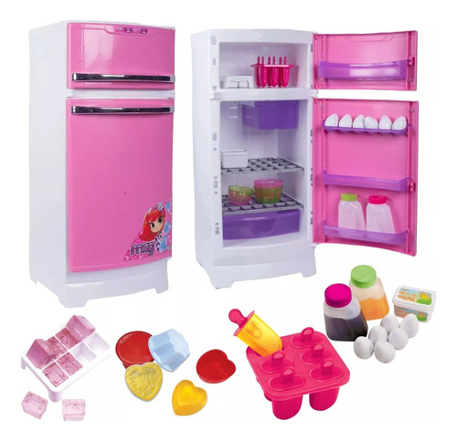 Geladeira Rosa Meg 8051 Magic Toys Promoção