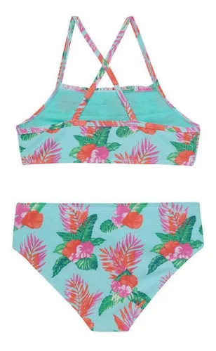 Niña Bikini H2owear Uv+30 Textura Estampada Celeste