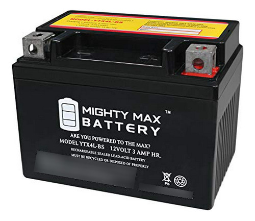 Para Moto: Batería Mighty Max Ytx4l-bs De Repuesto Para Scoo