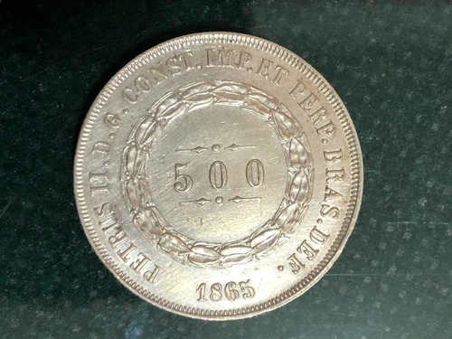 Moeda 500 Réis 1865 Prata