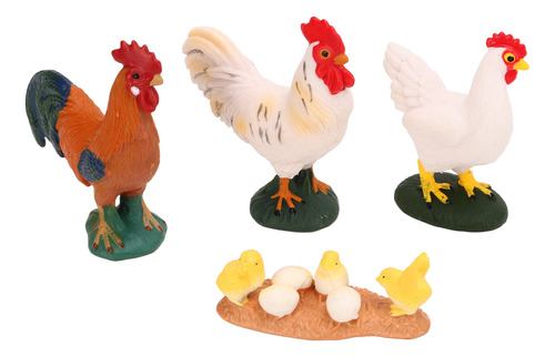 Estatuillas De Pollo, 4 Piezas, Juguetes De Animales De Gran