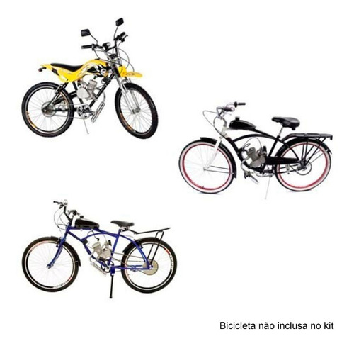 Imagem 10 de 10 de Kit Motor 80cc 2t Prata Bicicleta Bike Motorizada Gasolina
