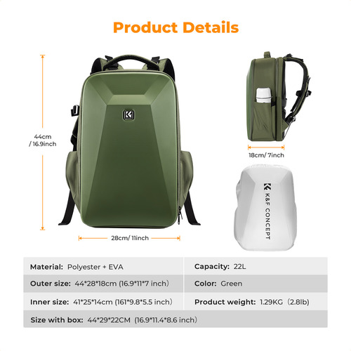 Mochila Para Cámara Réflex Digital Rígida Multifuncional K&f