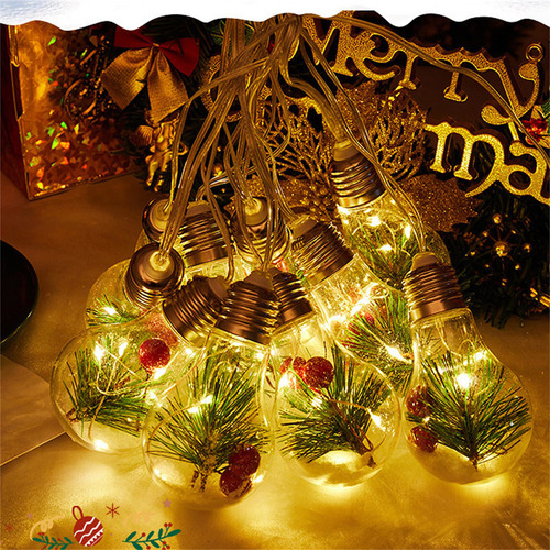 Hilo De Bolas Navideñas Transparente B Led Con Forma De