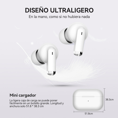 Audifonos De Bluetooth Auriculares Bluetooth Inalámbricos Color Blanco