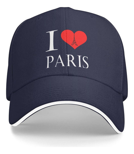 Gorra Béisbol Unisex I Love Paris Torre Eiffel, Gorra Con Y